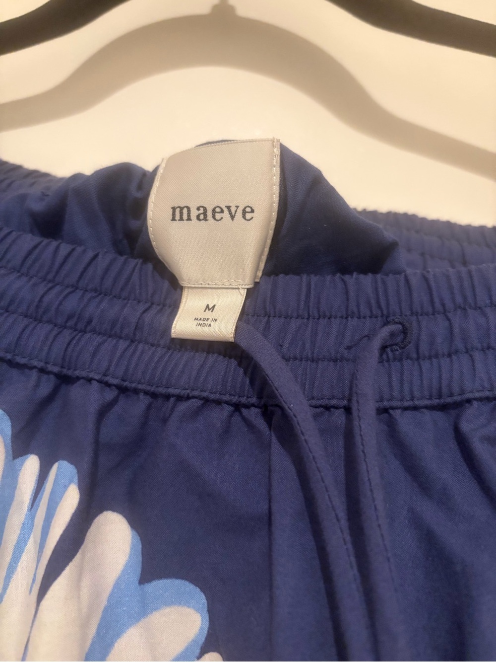 Maeve Navy Blue Floral Drawstring Shorts
